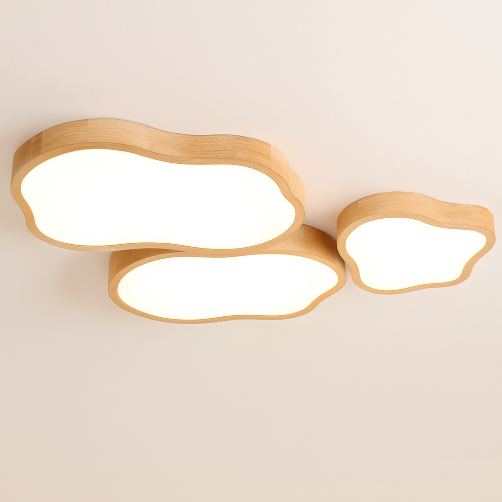 Lampe plafonnier bois LED modernes Éloi Ouverture - Matière Chaleureuse & Lignes Élégantes