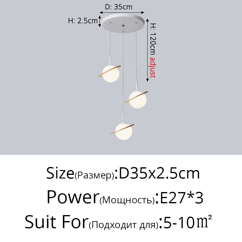 lampe à poser créative en bois et boule blanche décorative pour intérieur