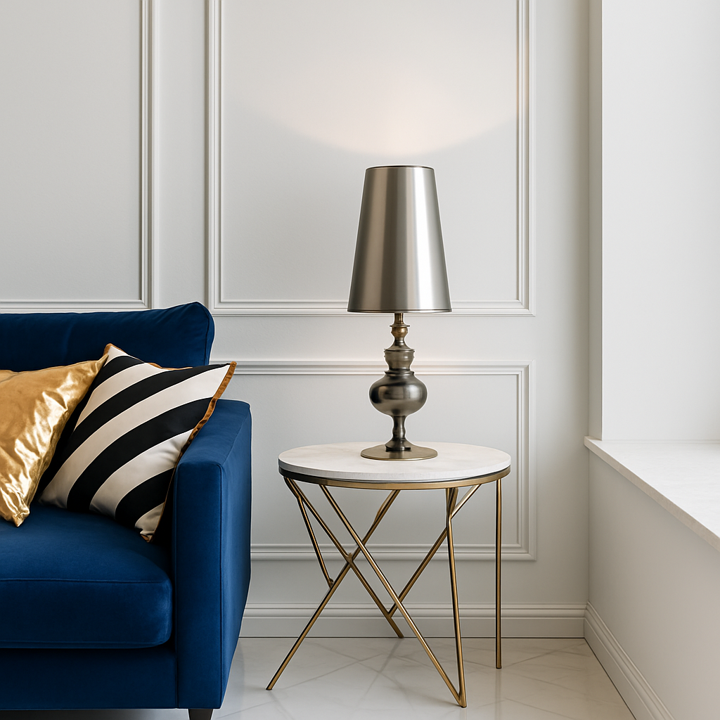 Lampe à poser design chromée moderne Living