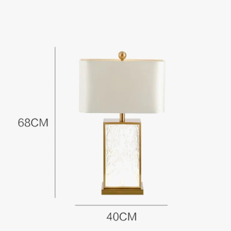 lampe à poser moderne en verre avec cadre doré décorative et élégante