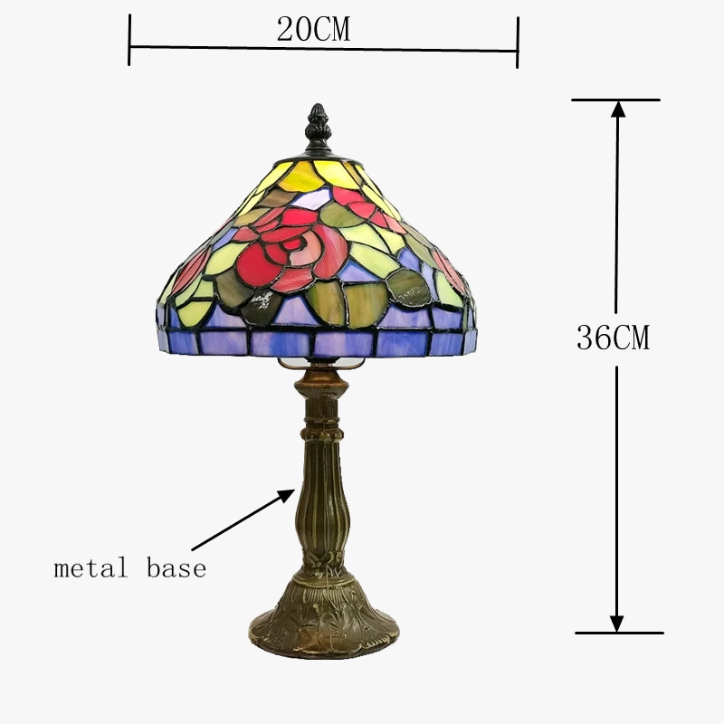 lampe à poser style tiffany avec design floral antique