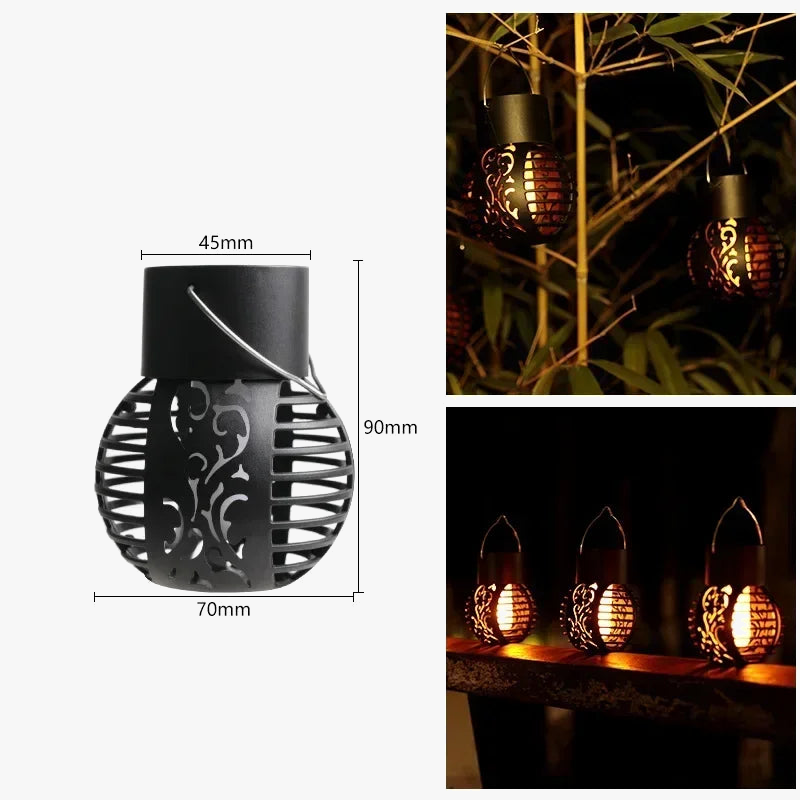 lampe solaire jardin flamme vacillante lanterne extérieure étanche