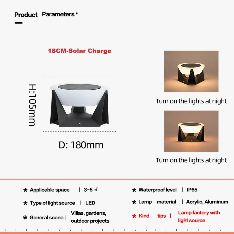 lampe solaire à led pour jardin et extérieur décoratif