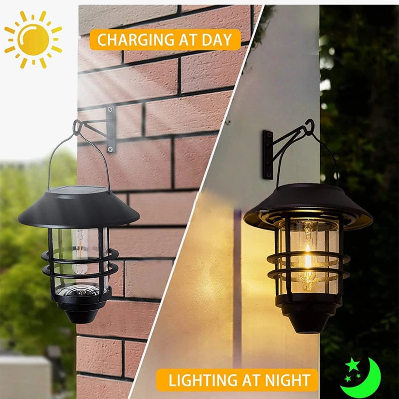 Lampe à poser — Solaire rétro murale vintage en métal étanche pour jardin et extérieur