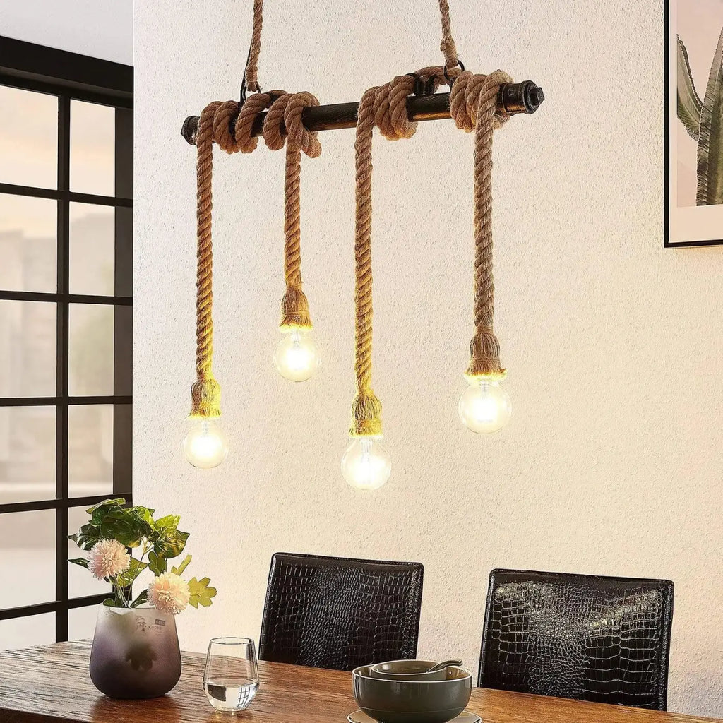 Suspension Rustique Victoire Sillage en Bois et Corde