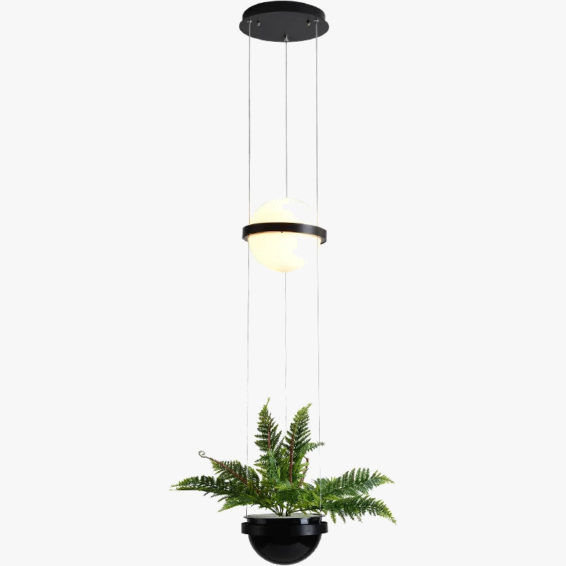 Lampe à poser — Suspendue LED moderne en verre avec pot de fleurs