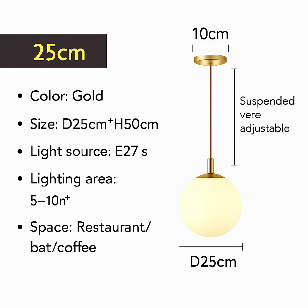 Suspension — Suspension Globe Verre Blanc