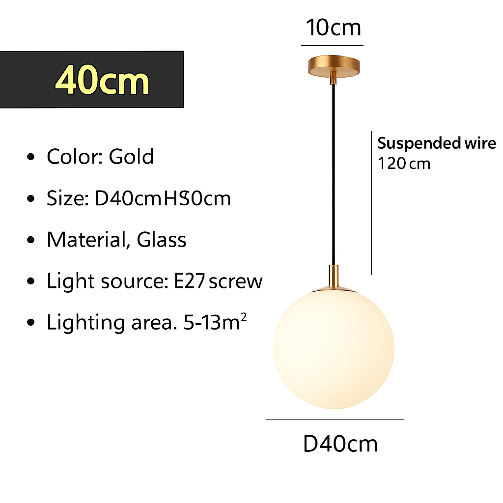 Suspension — Suspension Globe Verre Blanc