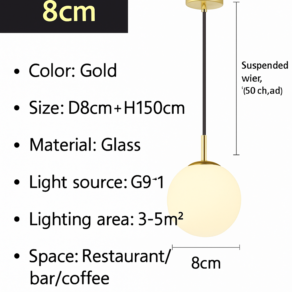 Suspension — Suspension Globe Verre Blanc