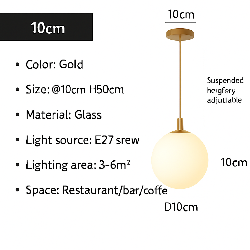 Suspension — Suspension Globe Verre Blanc