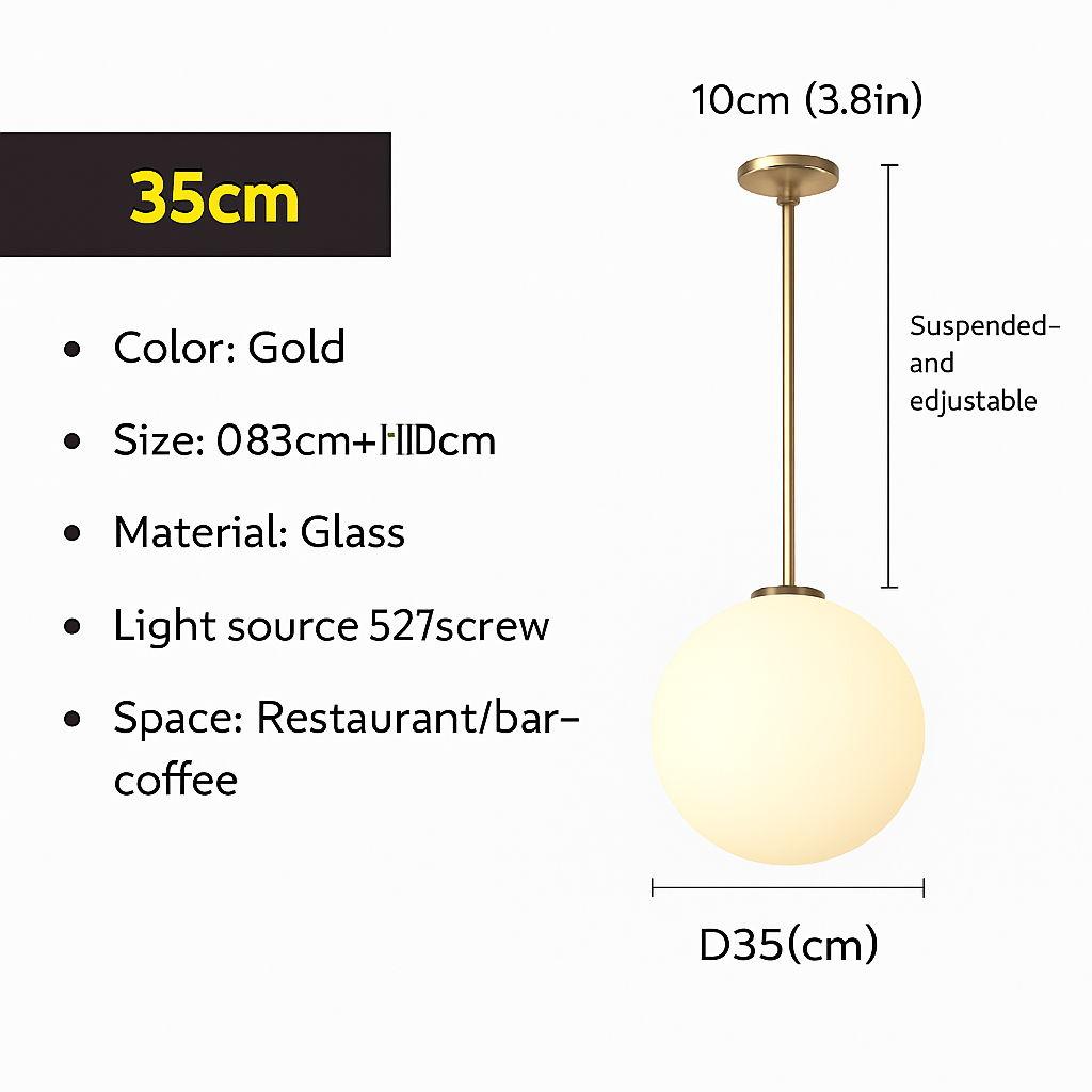 Suspension — Suspension Globe Verre Blanc