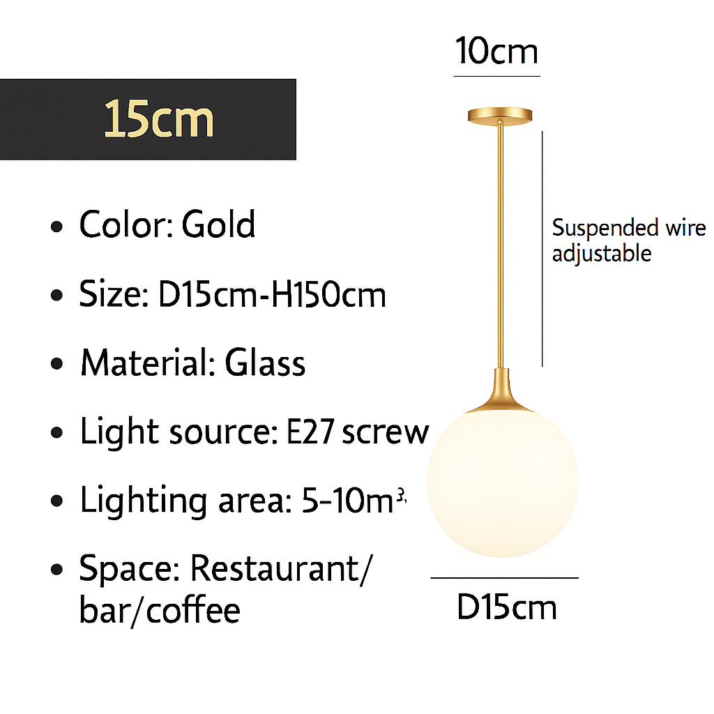Suspension — Suspension Globe Verre Blanc