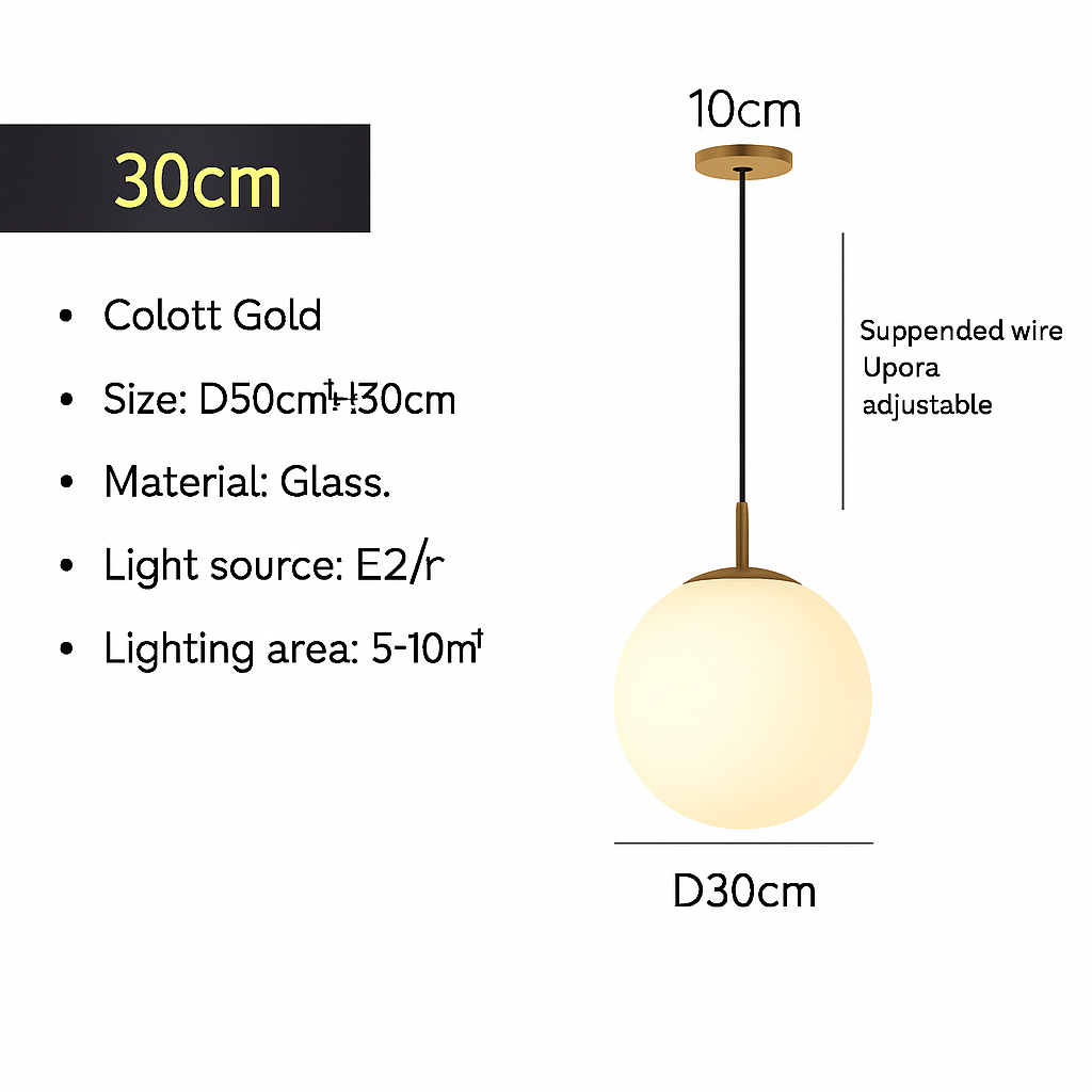 Suspension — Suspension Globe Verre Blanc