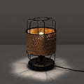 Lampe à Poser Industrielle Constance Sillage en Métal Noir et Corde