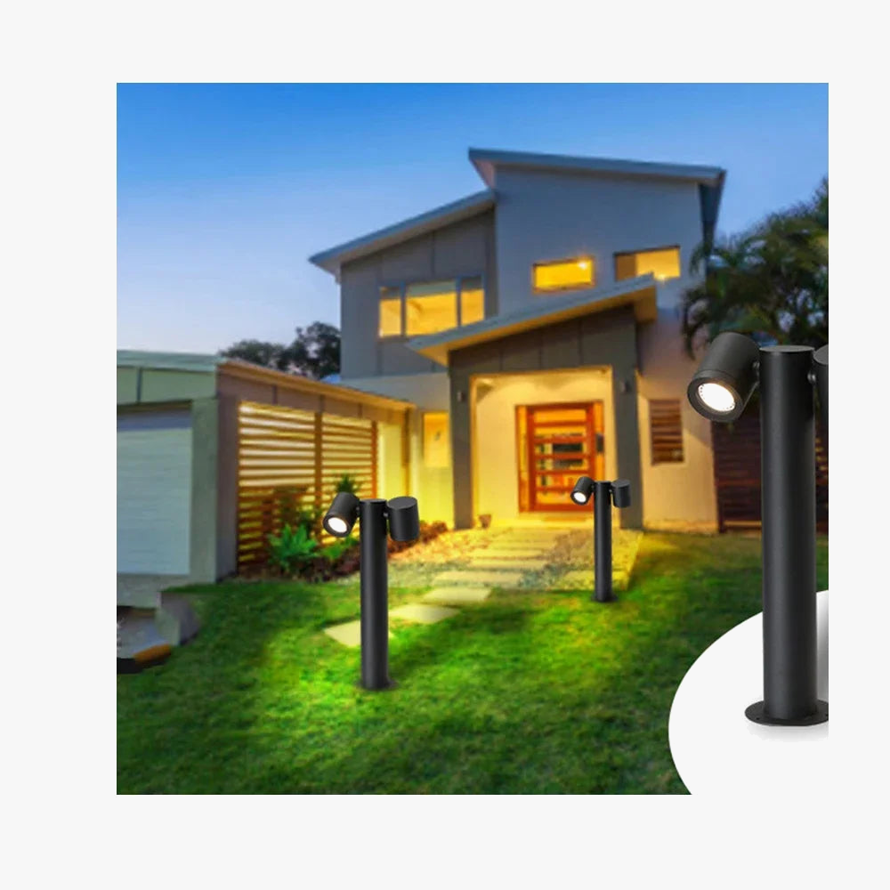 lampes de jardin lumineuses pour extérieur avec double tête