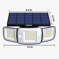 lampes solaires extérieures avec détecteur de mouvement et éclairage large
