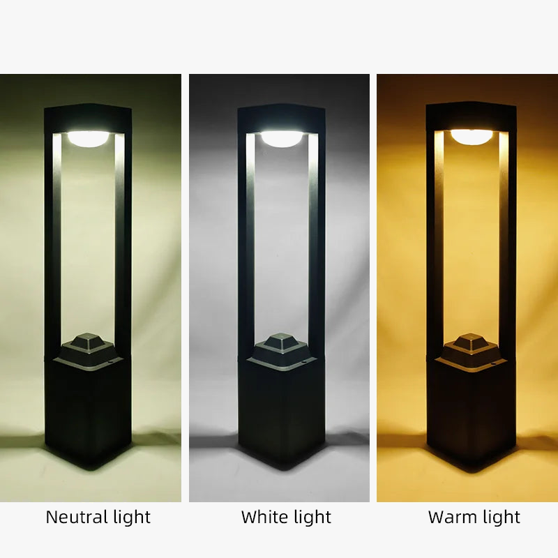 lampes solaires modernes carrées en aluminium pour extérieur étanche