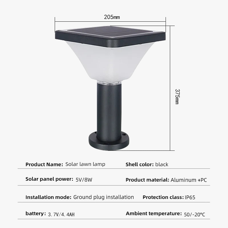 lampes solaires modernes pour décoration de jardin écologique