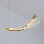 Lustra Chandelier Leaf Acrylic Gold Elegant Modern - Neutralighting