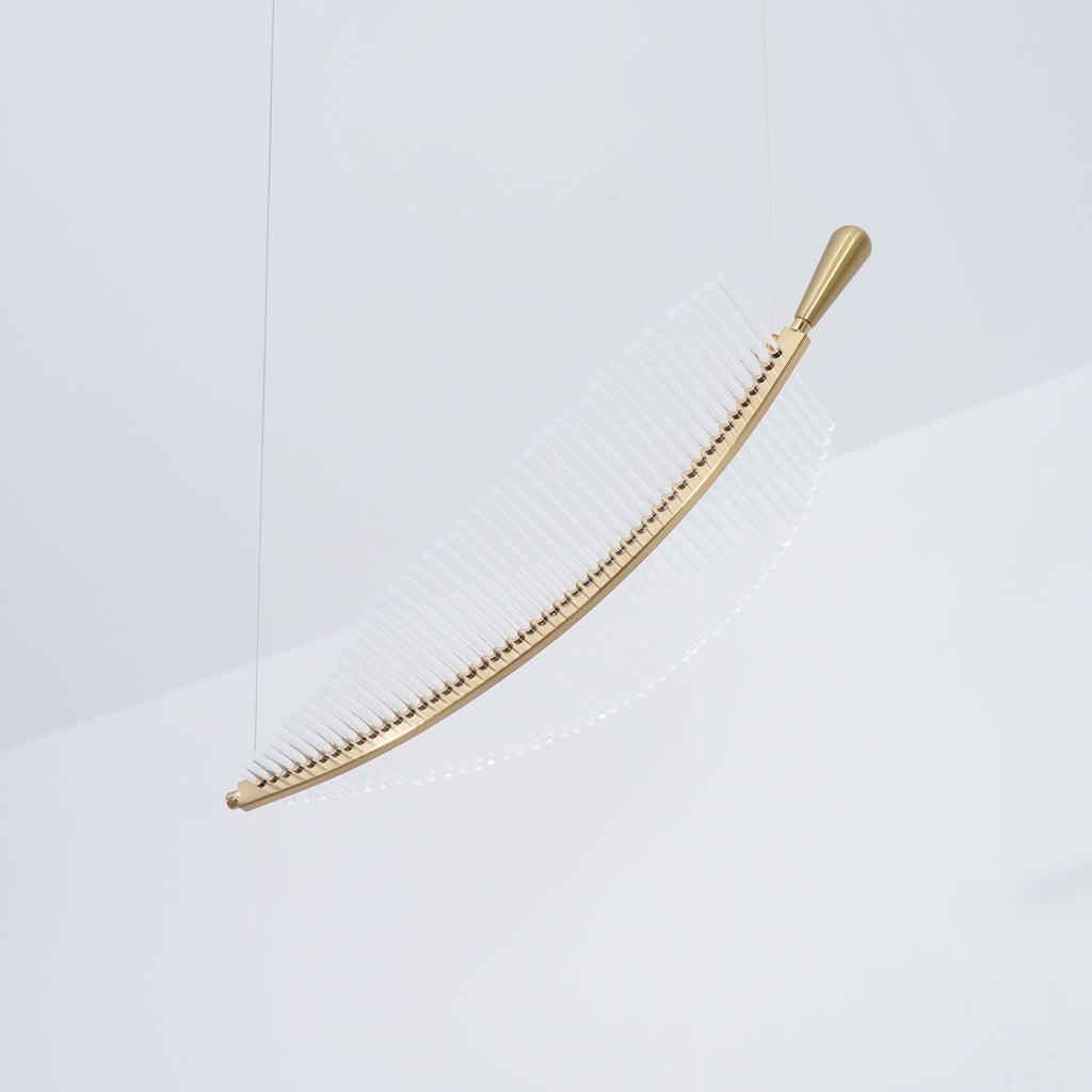 Lustra Chandelier Leaf Acrylic Gold Elegant Modern - Neutralighting