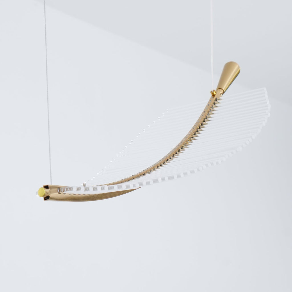 Lustra Chandelier Leaf Acrylic Gold Elegant Modern - Neutralighting