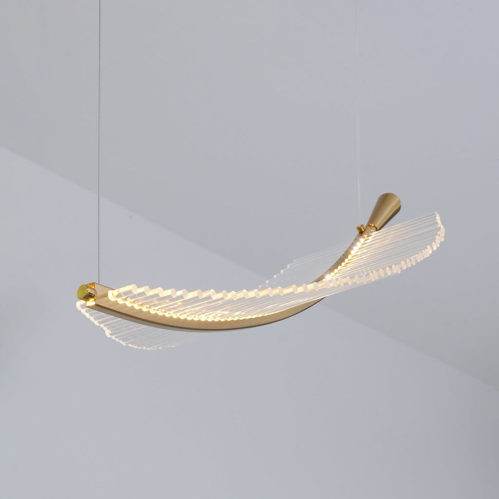 Lustra Chandelier Leaf Acrylic Gold Elegant Modern - Neutralighting