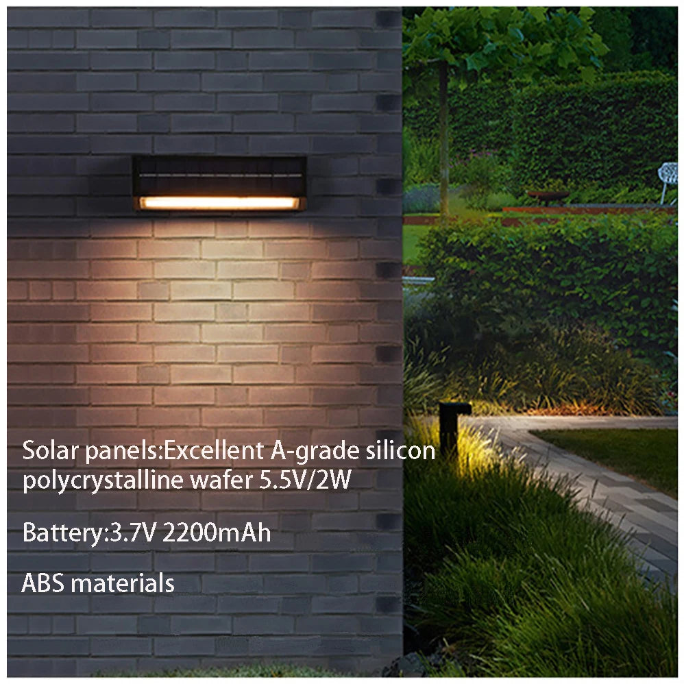 Applique murale — LED Applique murale solaire batterie au Lithium 3.7V 2200mAh IP65 étanche extérieure moderne minimalisme Style lampe porche jardin lumières