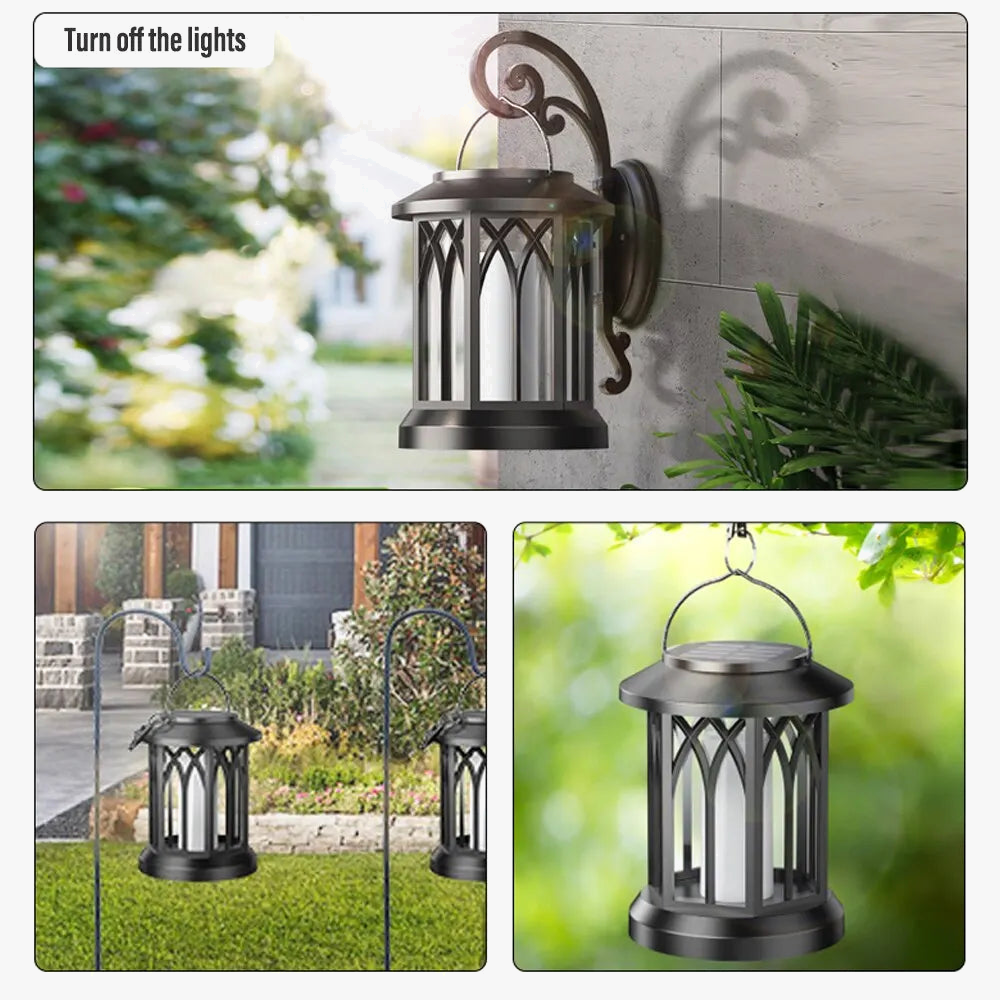 Lampe à poser — LED lampe flamme simulation énergie solaire pince murale extérieure étanche paysage noël jardin