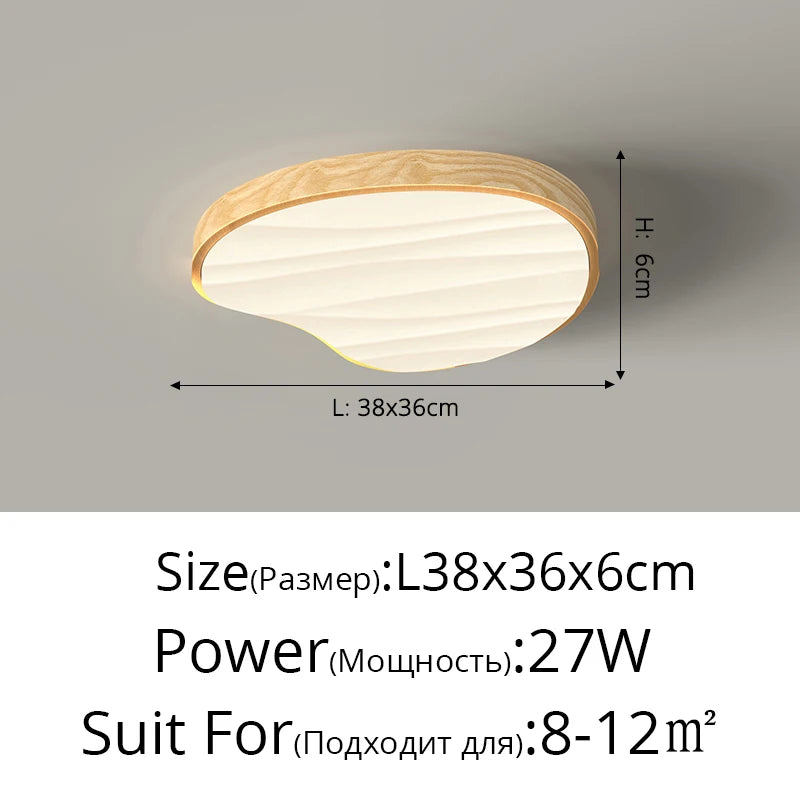 Plafonnier Led lumières pour chambre salon cuisine éclairage intérieur lumières Lampara Techo décor à la maison lampes intelligentes Élisa Épurelle en Bois - Esprit Naturel & Décor Chaleureux