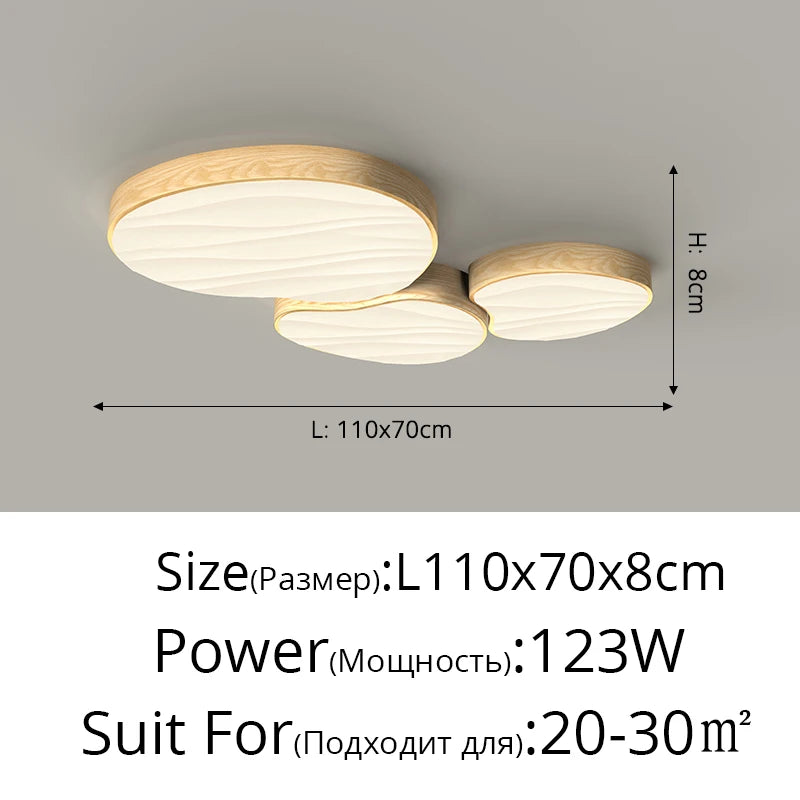 Plafonnier Led lumières pour chambre salon cuisine éclairage intérieur lumières Lampara Techo décor à la maison lampes intelligentes Élisa Épurelle en Bois - Esprit Naturel & Décor Chaleureux