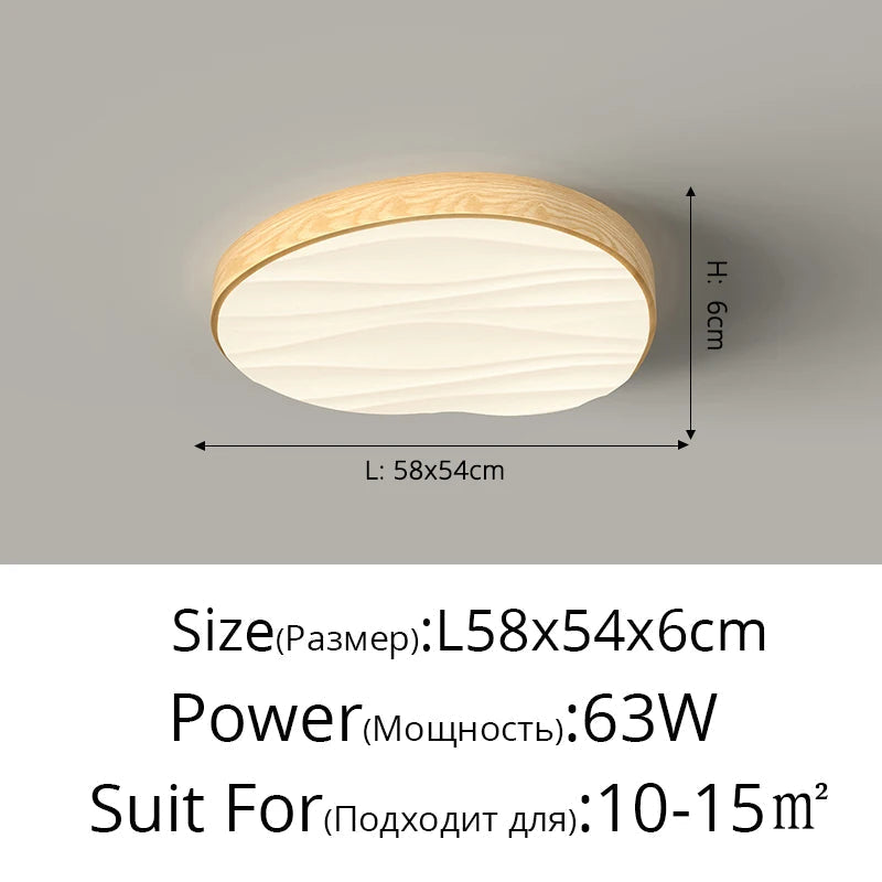 Plafonnier Led lumières pour chambre salon cuisine éclairage intérieur lumières Lampara Techo décor à la maison lampes intelligentes Élisa Épurelle en Bois - Esprit Naturel & Décor Chaleureux