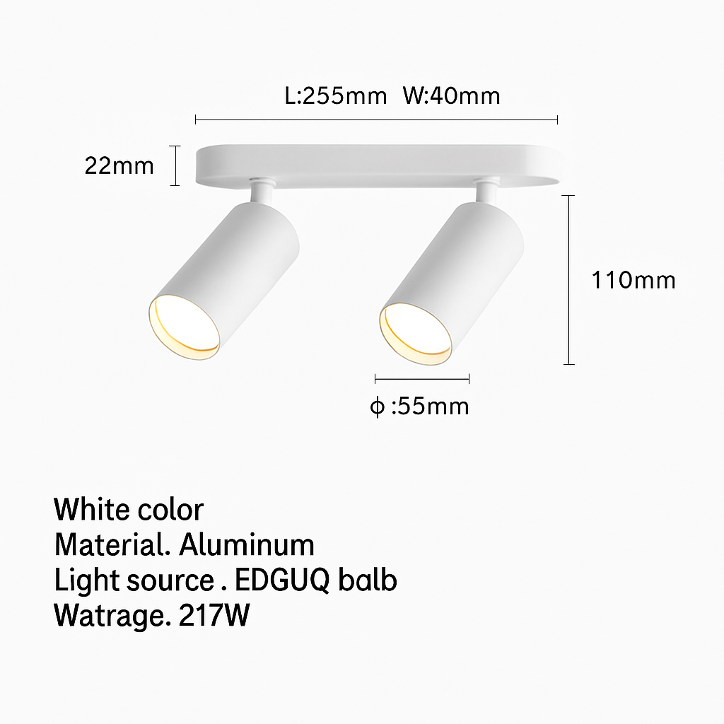 Plafonnier — LED projecteur spots monté surface piste plafonnier cob spot 2 têtes 3 têtes