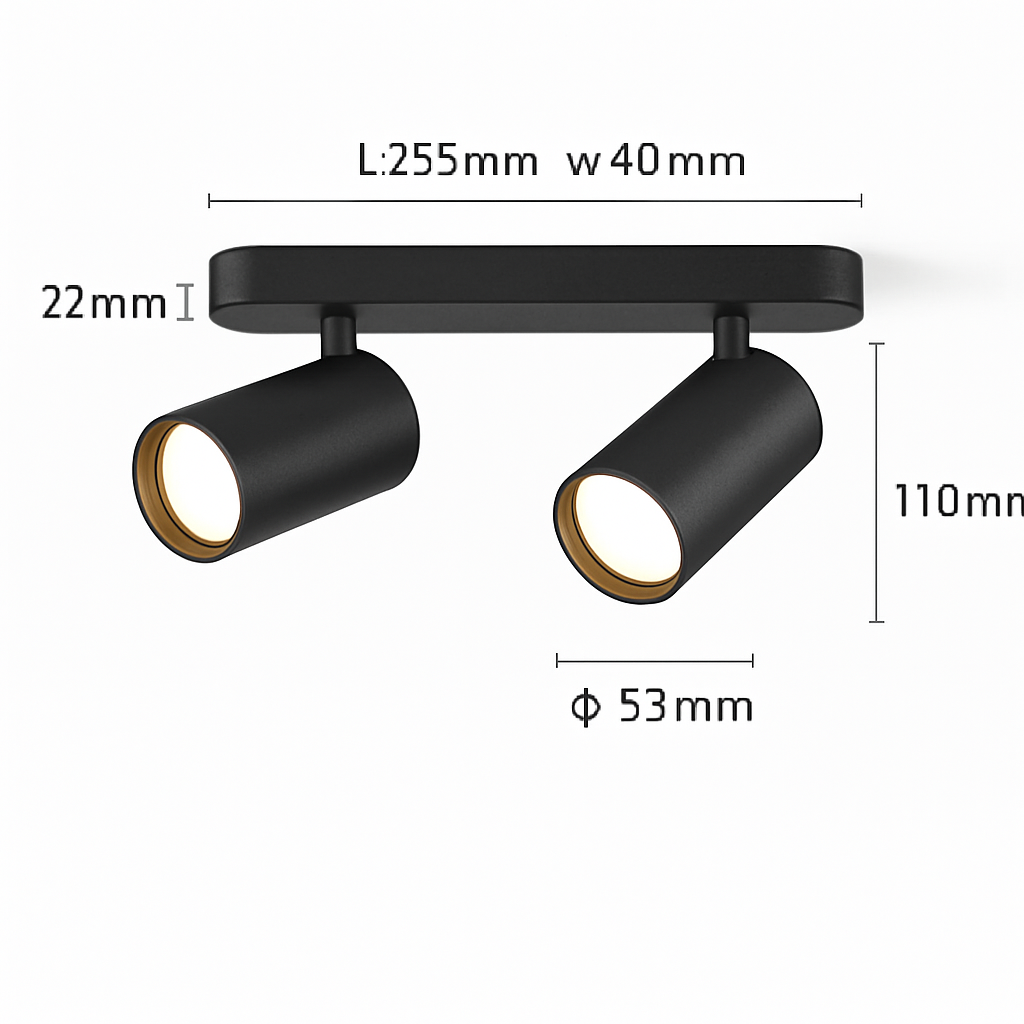 Plafonnier — LED projecteur spots monté surface piste plafonnier cob spot 2 têtes 3 têtes