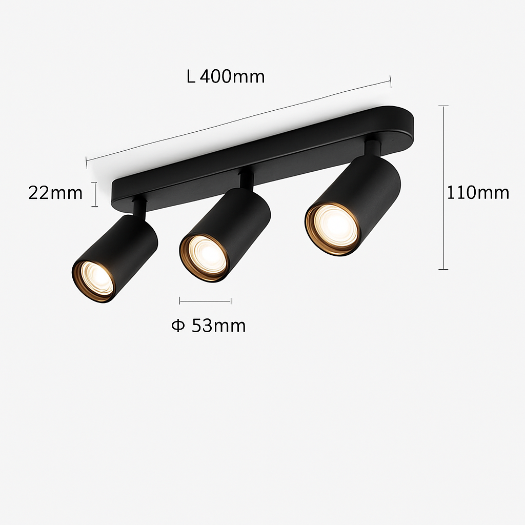 Plafonnier — LED projecteur spots monté surface piste plafonnier cob spot 2 têtes 3 têtes