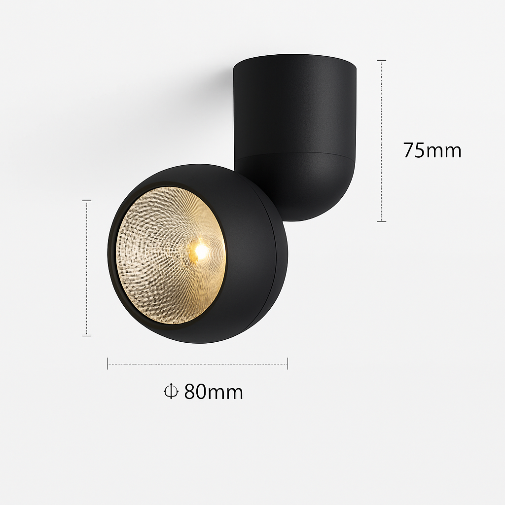 Projecteur led surface 355 degrés angle réglable cri 90 rotatif Delphine Escapade en Aluminium - Lignes Dessinées & Décor Raffiné