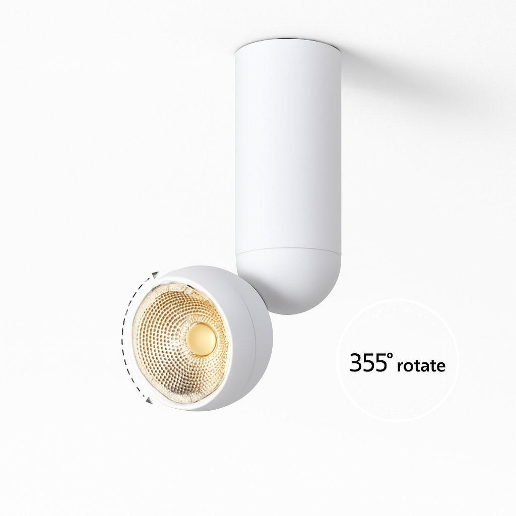 Projecteur led surface 355 degrés angle réglable cri 90 rotatif Delphine Escapade en Aluminium - Lignes Dessinées & Décor Raffiné