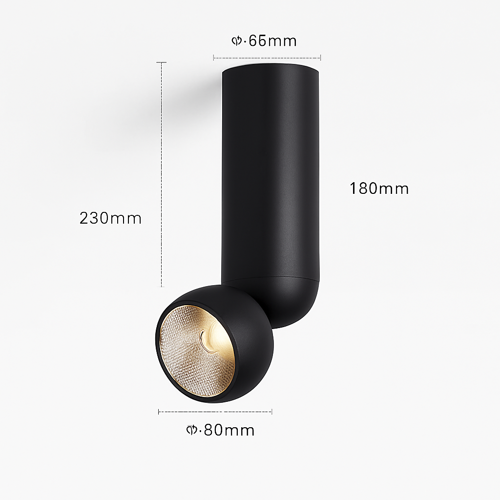 Projecteur led surface 355 degrés angle réglable cri 90 rotatif Delphine Escapade en Aluminium - Lignes Dessinées & Décor Raffiné