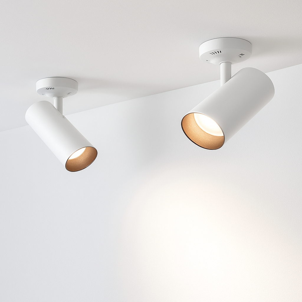 Plafonnier Les Downlights LED COB montés en Surface pliables et rotatifs à 360 ° LED 10W15W20W lampes LED éclairage de fond Césarine Équinoxe en Aluminium - Lignes Dessinées & Décor Raffiné