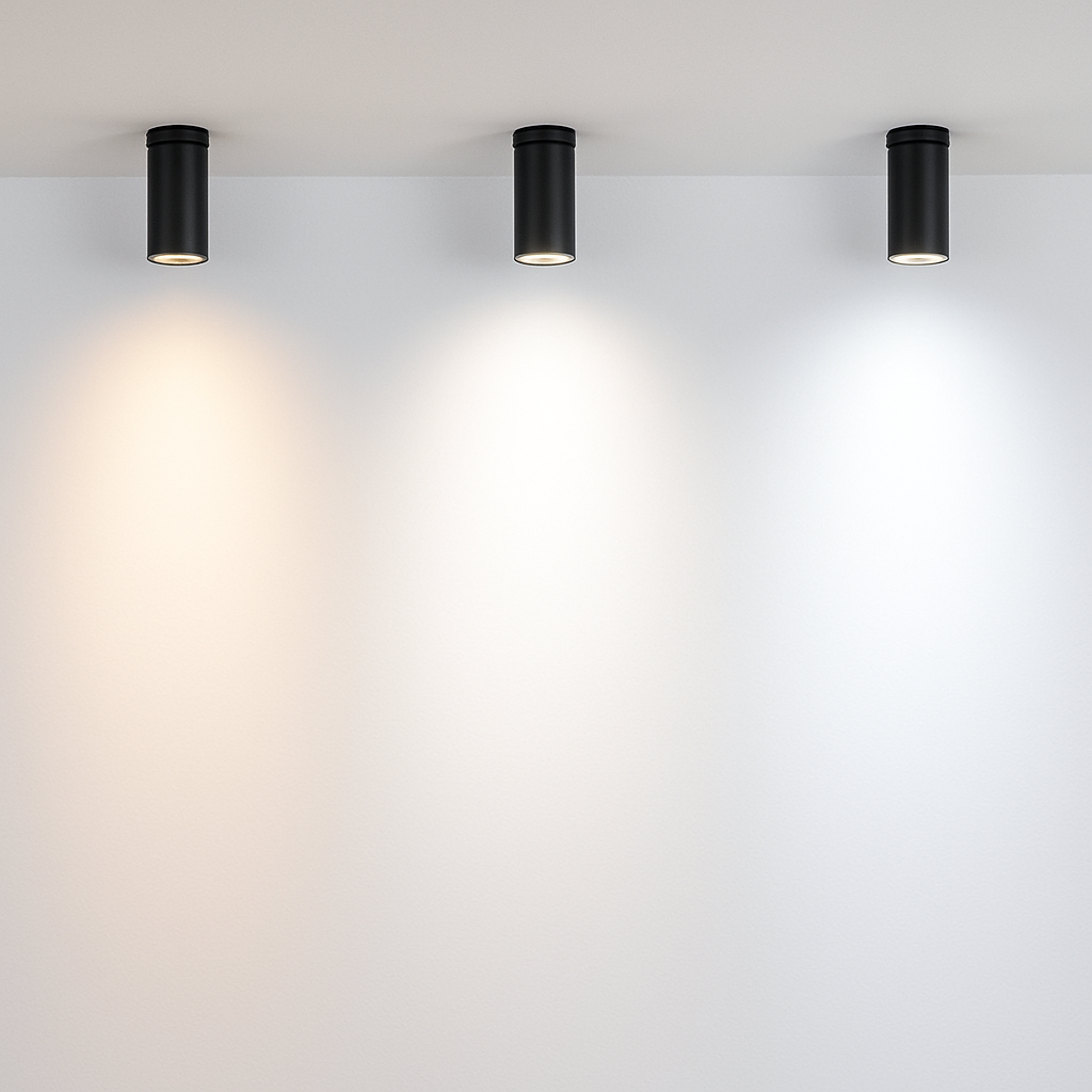 Plafonnier Les Downlights LED COB montés en Surface pliables et rotatifs à 360 ° LED 10W15W20W lampes LED éclairage de fond Césarine Équinoxe en Aluminium - Lignes Dessinées & Décor Raffiné