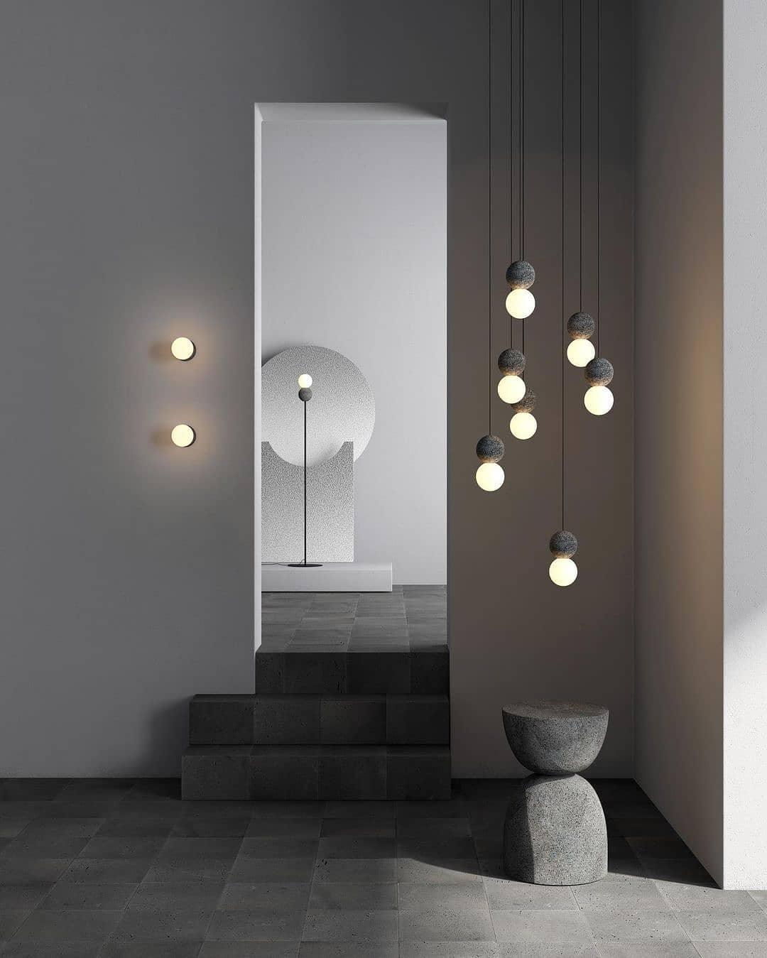 Lustra Applique Murale Béton Verre Opale - Neutralighting