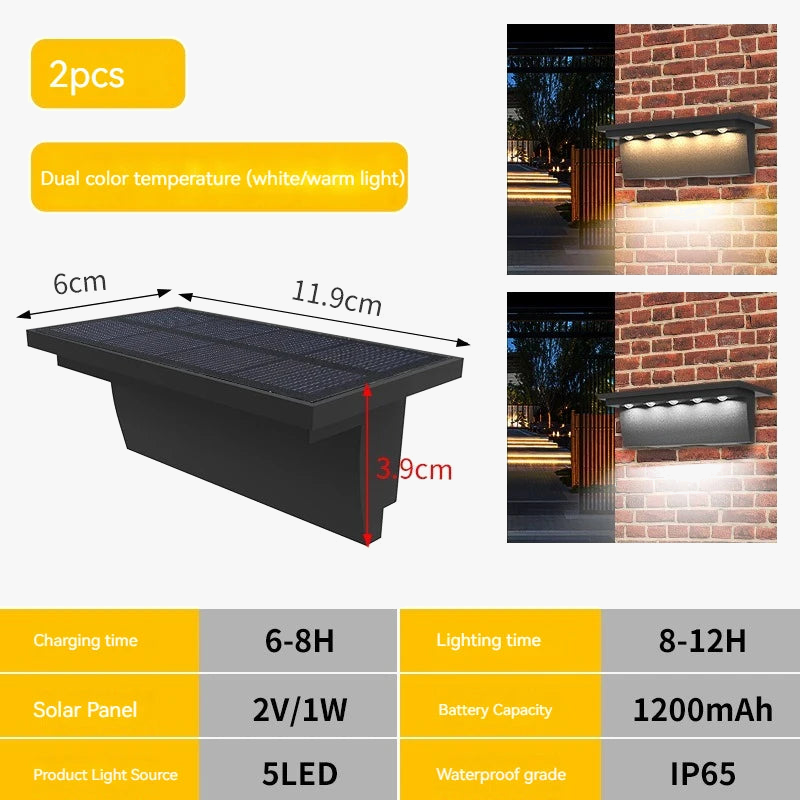 lot de 2 lampes solaires d extérieur avec capteur intelligent pour extérieur