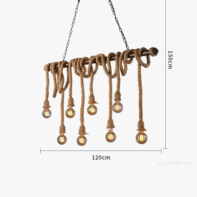 Suspension Industrielle Apolline Sillage en Corde de Chanvre