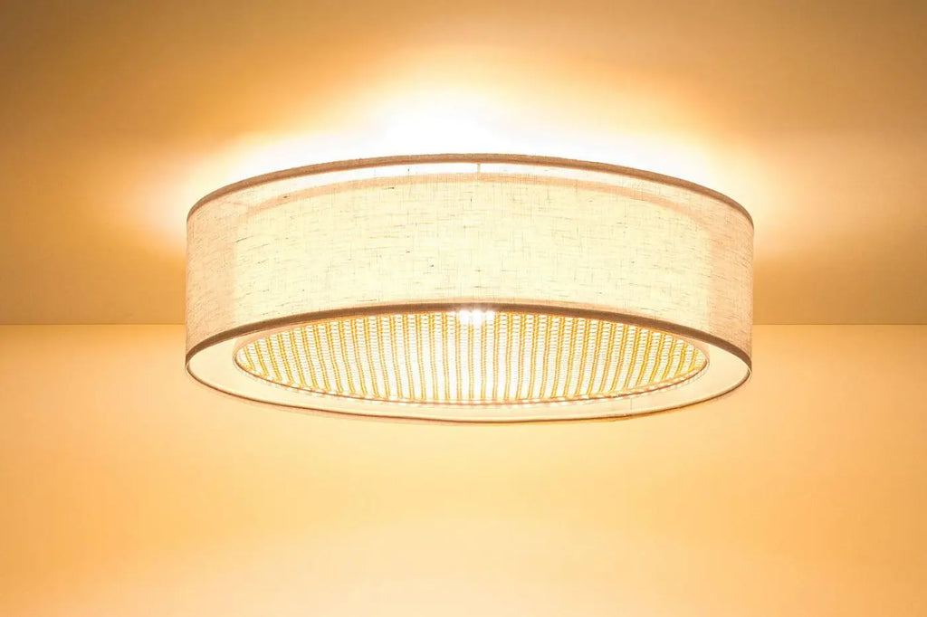 Luminaire Plafonnier | PURO RATTAN (Beige/Crème)