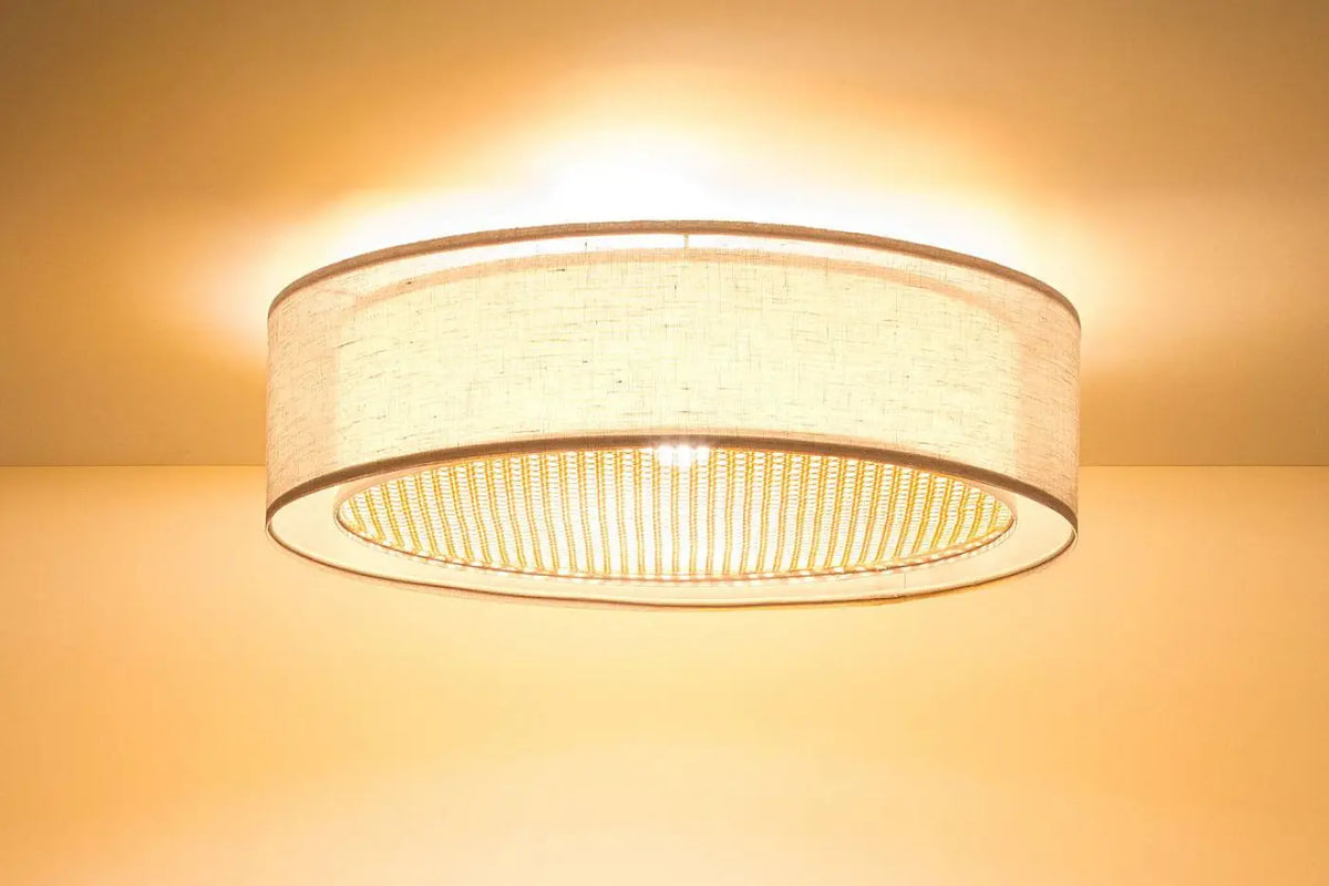 Luminaire Plafonnier | PURO RATTAN (Beige/Crème)