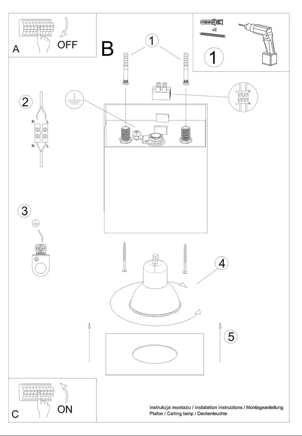 Luminaire Plafonnier | HATI (Gris)