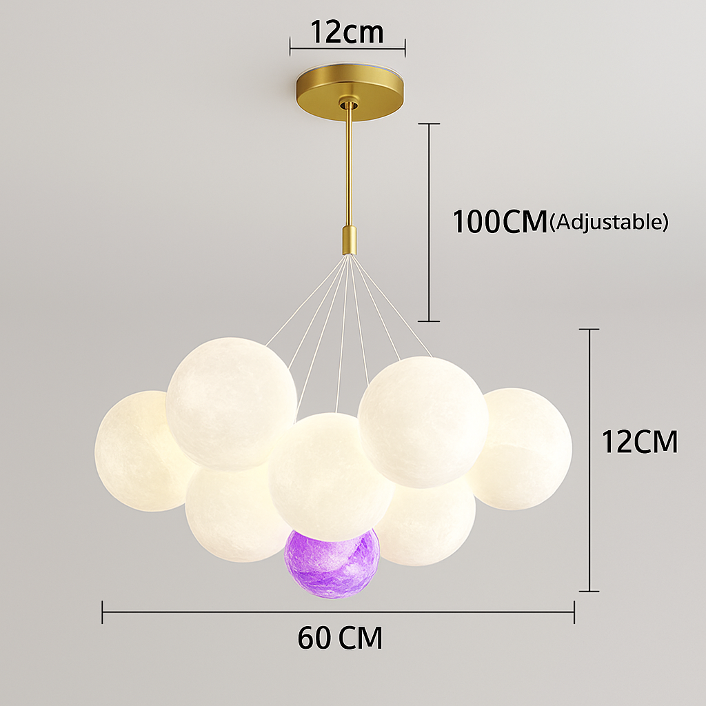 Lustre — Lune Lustre Lampes Bulle Lustre Lumière pour Salon Chambre D'enfant Chambre Lampes Suspendues Or Noir G9 Ampoule AC220V