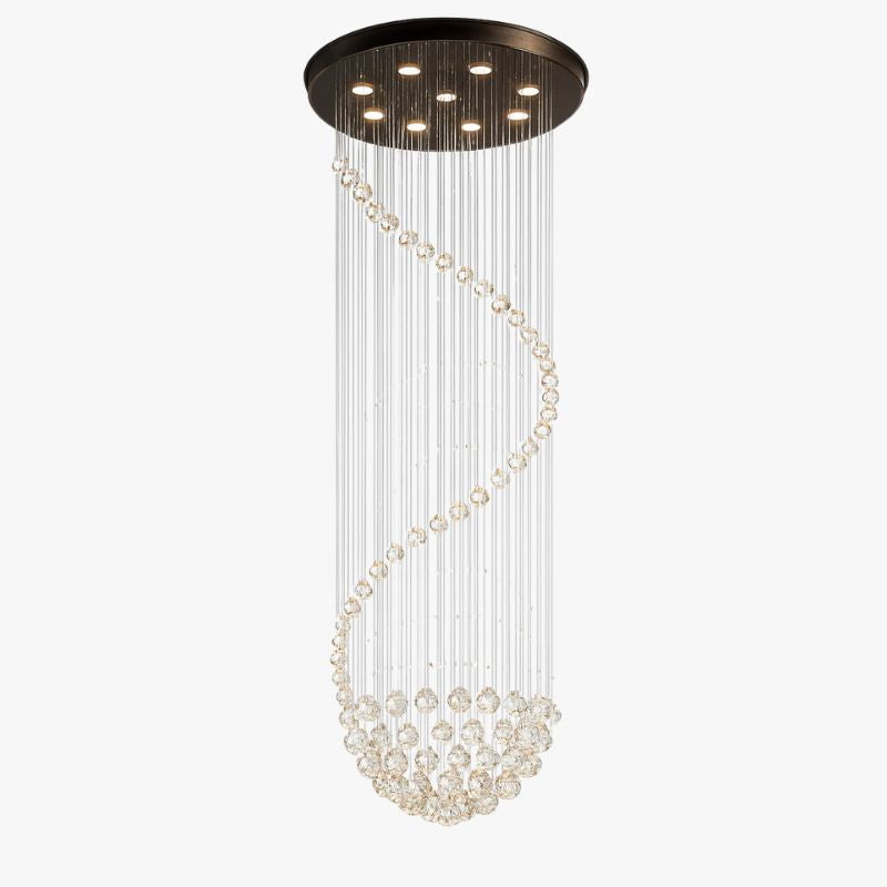 Lustre — En cristal moderne LED boule spirale goutte de pluie k9