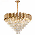 Lustre — À pampille de luxe en métal et cristal