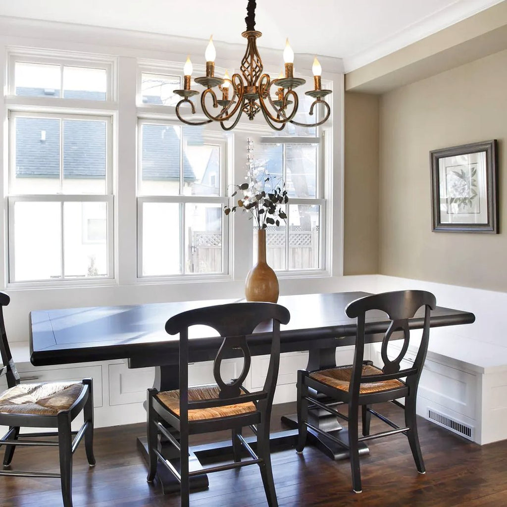 Lustre — Baroque style chandelier vintage cuivre