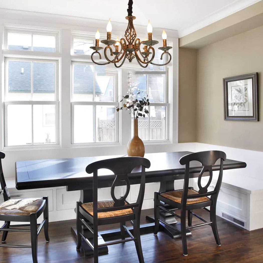 Lustre — Baroque style chandelier vintage cuivre